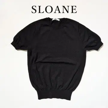 슬론 Sloane 블랙 반팔 니트 크루넥 니트 풀오버