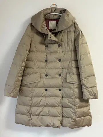 자유구 숄카라 롱 다운 코트 더블 버튼 베이지 40 L