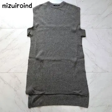 미즈이로 인드 니트 베스트 롱 베스트 울 혼방