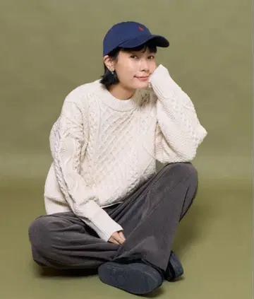 새상품급 믹스 케이블 크루넥 니트 아란 니트 피셔맨