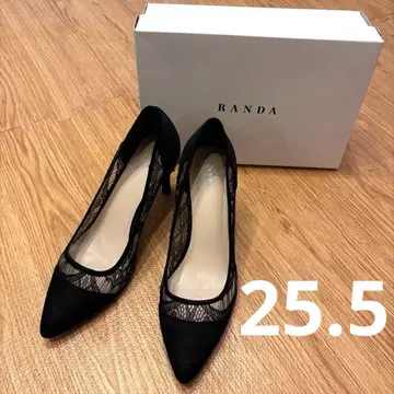 [RANDA] 박스 있음 스틸레토 레이스 펌프스 블랙