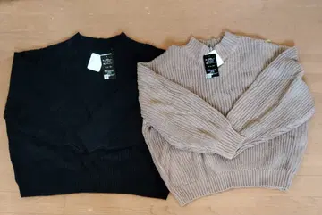 아크릴 니트 스웨터 4L 블랙 브라운 2색 세트