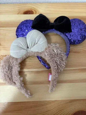 즉시 구매 OK 미키 귀 머리띠 세트 (셰리메이 보라색 스팽글)