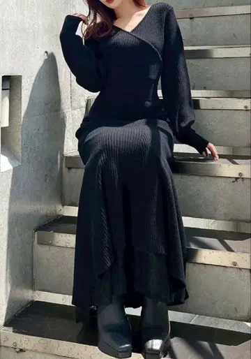 RESEXXY 카슈쿨 머메이드 원피스 블랙 리젝시