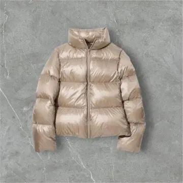 새상품급 유니클로 울트라 라이트 다운 샤이니 볼륨 그레이지 M