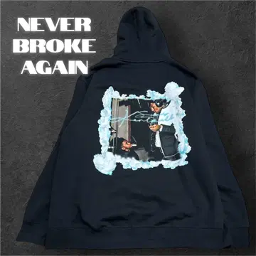 NEVER BROKE AGAIN 후드티 XXL 블랙