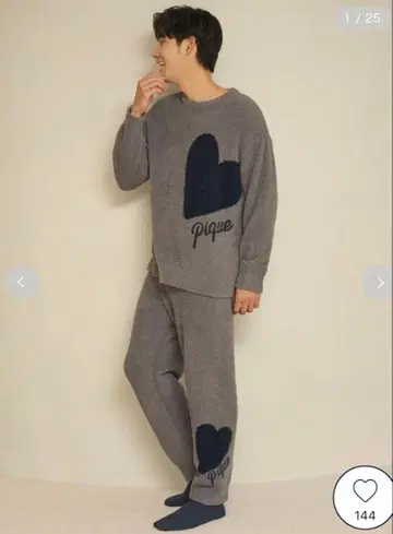 gelato pique 그레이 하트 룸웨어