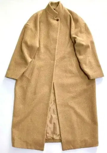 미즈이로 인드 스탠드 카라 코트 베이지