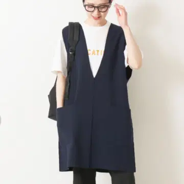 Spick and Span 롱 니트 베스트 네이비