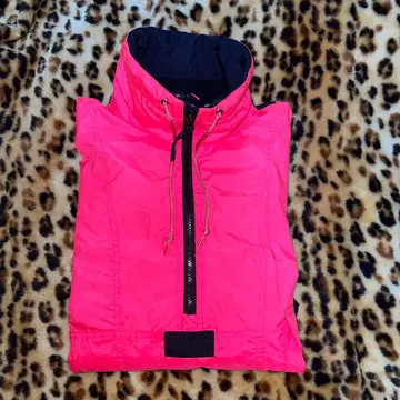 나일론 자켓 핑크/네이비 하프 지퍼