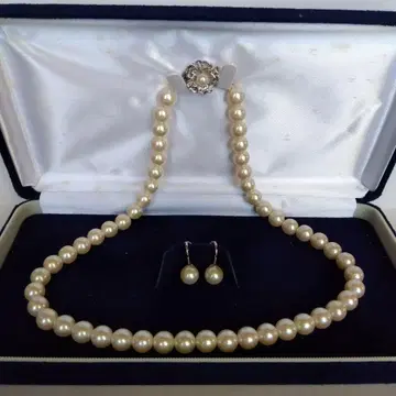 펄 목걸이와 귀찌 세트