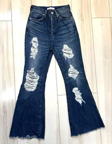 크러쉬 부츠컷 데님 팬츠 egoist