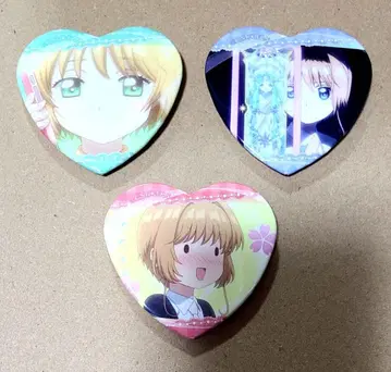 카드캡터 사쿠라 벚꽃 하트 캔뱃지 3종 세트