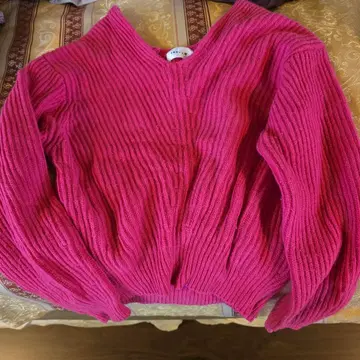 FRAY I.D 핑크 V넥 스웨터