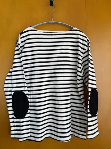 SAINT JAMES 보더 긴팔 T셔츠 엘보 패치