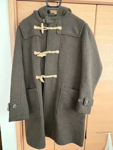 울 더플 코트 다크 그레이