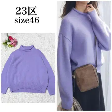 [ 새상품급 ] 23구 캐시미어 블렌드 벌키 롤넥 니트 퍼플 46