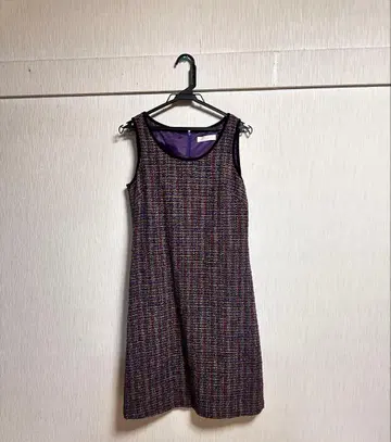 트위드풍 슬리브리스 원피스