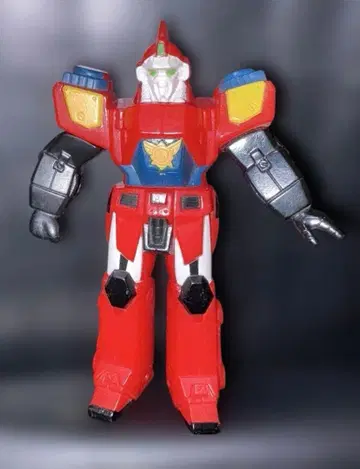 기갑경찰 메탈 잭 소프트 비닐! 가동식 빨간색 로봇 피규어