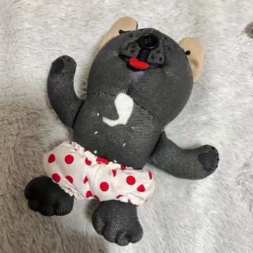 프렌치 불독 봉제 인형 도트 팬츠 포함 유토리로