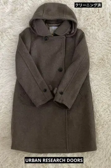 새상품급! 어반 리서치 도어스 울 혼방 후드 부착 롱 코트 36