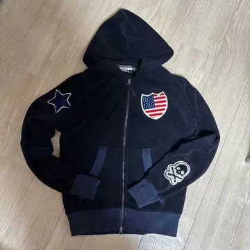 HYDROGEN x BRONZAJI 지퍼 후드티 스컬 와펜 블랙