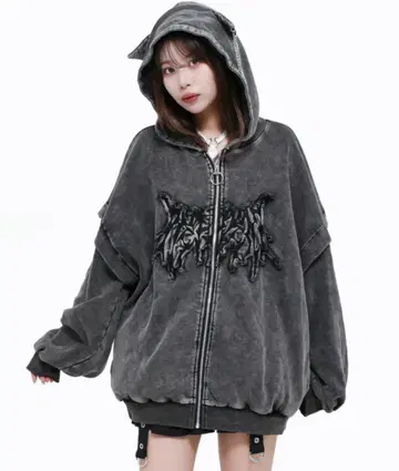 [ REFLEM ] 고양이 귀 ZIP 후드티/집업 후드티