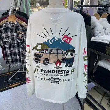 (83) PANDIESTA 캠핑 팬더 긴팔 티셔츠