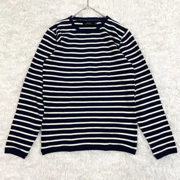 니코앤드 niko and - 보더 니트 크루넥 M 네이비