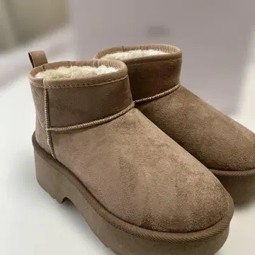 무스탕 통굽 숏부츠