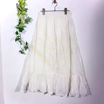 차오패닉 티피 보헤미안 레이스 V자 절개 맥시 길이 롱 스커트