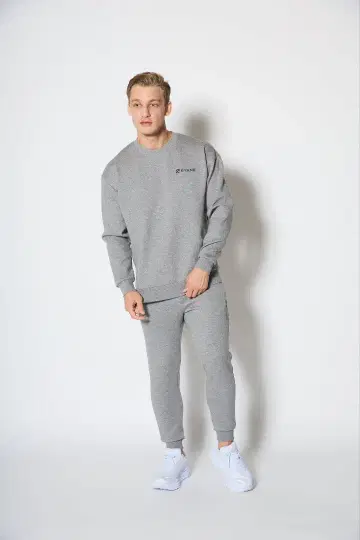 EVANE 그레이 스웨트 팬츠 상의 세트