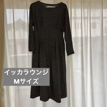 IKKA LOUNGE 스트레치 롱 원피스 트위드 패턴