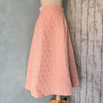 HANAEMORI x CELFORD 핑크 플레어 롱 스커트