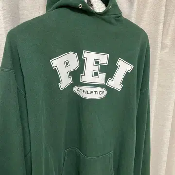 PEI ATHLETICS 후드 부착 후드티 다크 그린