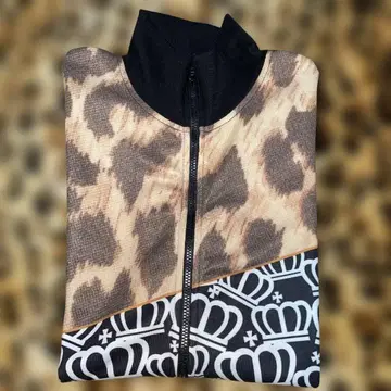 레오파드 무늬 집업 자켓