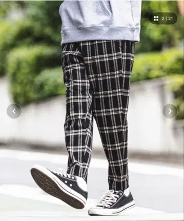 CAMBIO mp9288-소프트 살루엘 터치 체크 팬츠