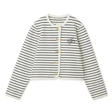 CELFORD 화이트 화이트 보더 긴팔 가디건