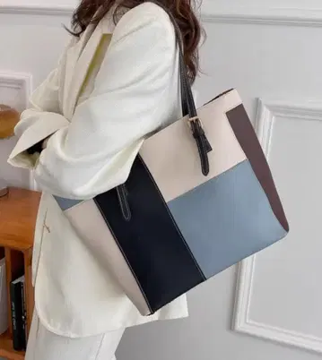 멀티 컬러 패치워크 토트백