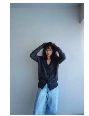 etre tokyo 루즈 모헤어 니트 가디건