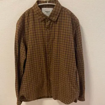 YAECA Park 브라운 체크 긴팔 셔츠 S