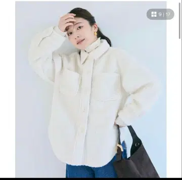 coca 푸들 보아 자켓 화이트 M