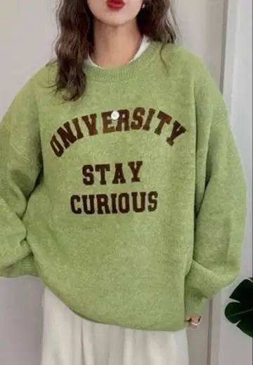 시마무라 noooon 로고 니트 그린 M