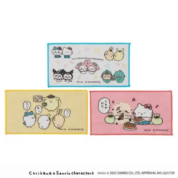 치이카와 x 산리오 캐릭터즈 3장 세트 핸드 타월 (단짝)