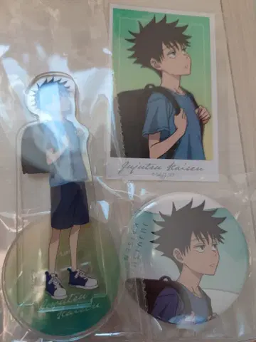 주술회전 후시구로 메구미 애니메이트 특전 아크릴 스탠드 캔 배지 카드