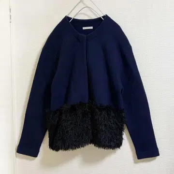 에스트네이션 노카라 자켓 퍼얀 네이비 울