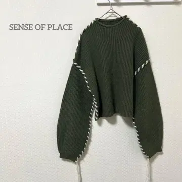 센스 오브 프라이스 어반 리서치 핸드 스티치 숏 스웨터