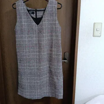 체크 무늬 점퍼 스커트 S