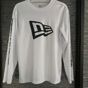 NEW ERA 화이트 롱 슬리브 티셔츠 S