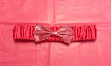 PinkyGirls 핑크 벨트 갸루 스팽글 리본